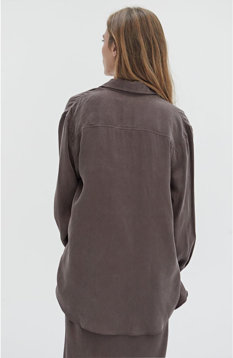 CRESCENT Bralette & Button Up Cupro Set, Alternate, color, Espresso