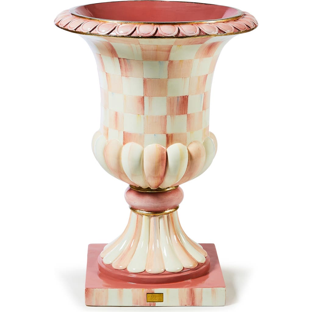Mackenzie-childs Mackenzie Childs Rosy Check Pedestal Urn In Pink