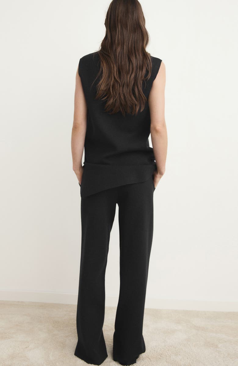 MANGO Milano Fabric Pajama Pants, Alternate, color, Black