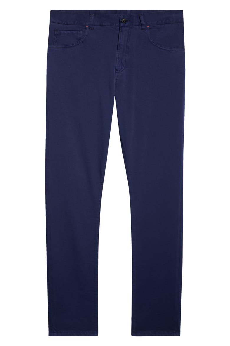 Five-Pocket Stretch Cotton & Cashmere Pants, Alternate, color, BLUE