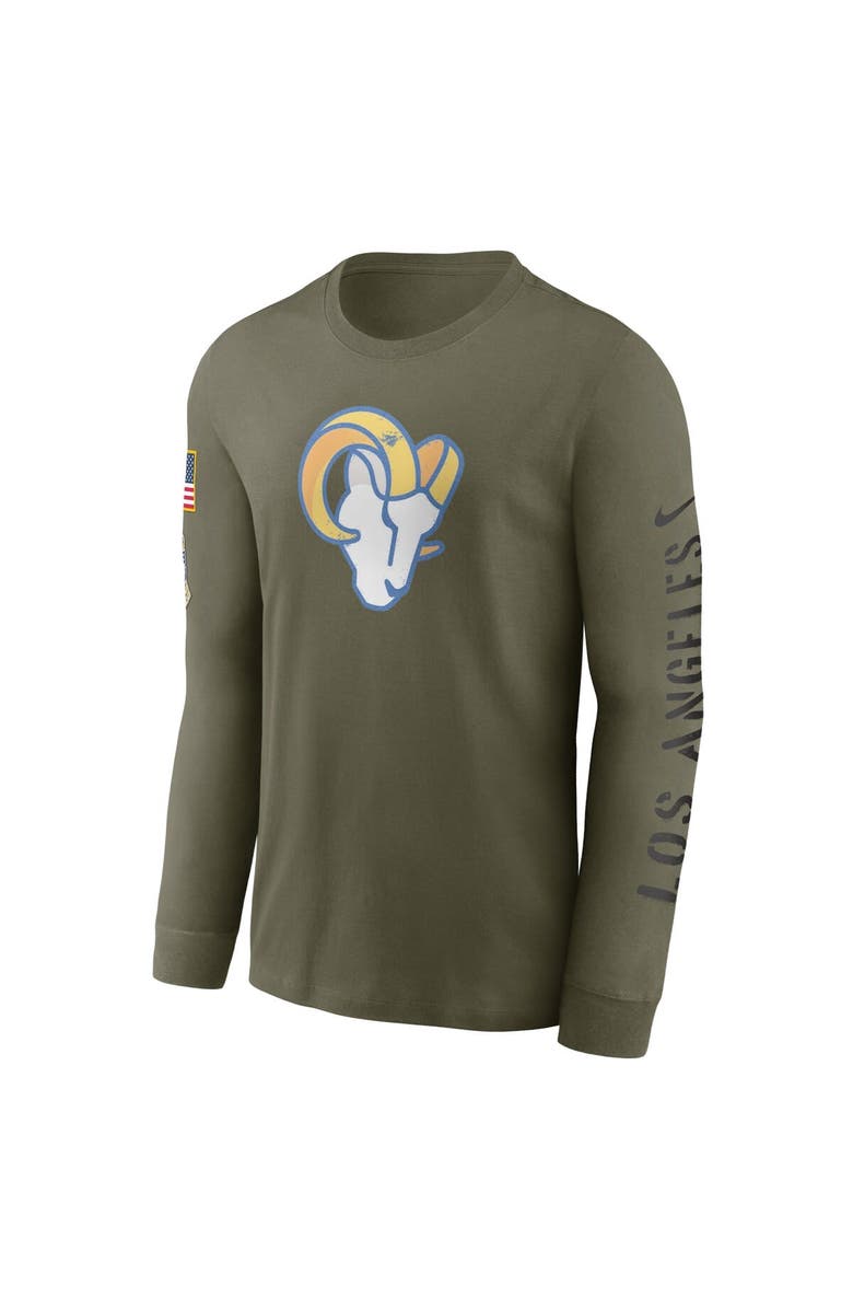 Nike Men's Nike Olive Los Angeles Rams 2022 Salute To Service Long Sleeve T-Shirt, Alternate, color, 