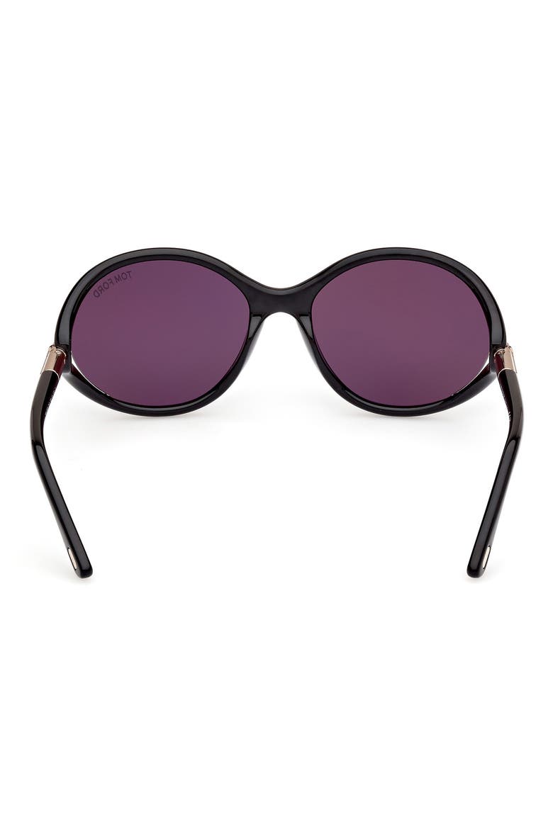 Melody 59mm Round Sunglasses, Alternate, color, SHINY BLACK / SMOKE