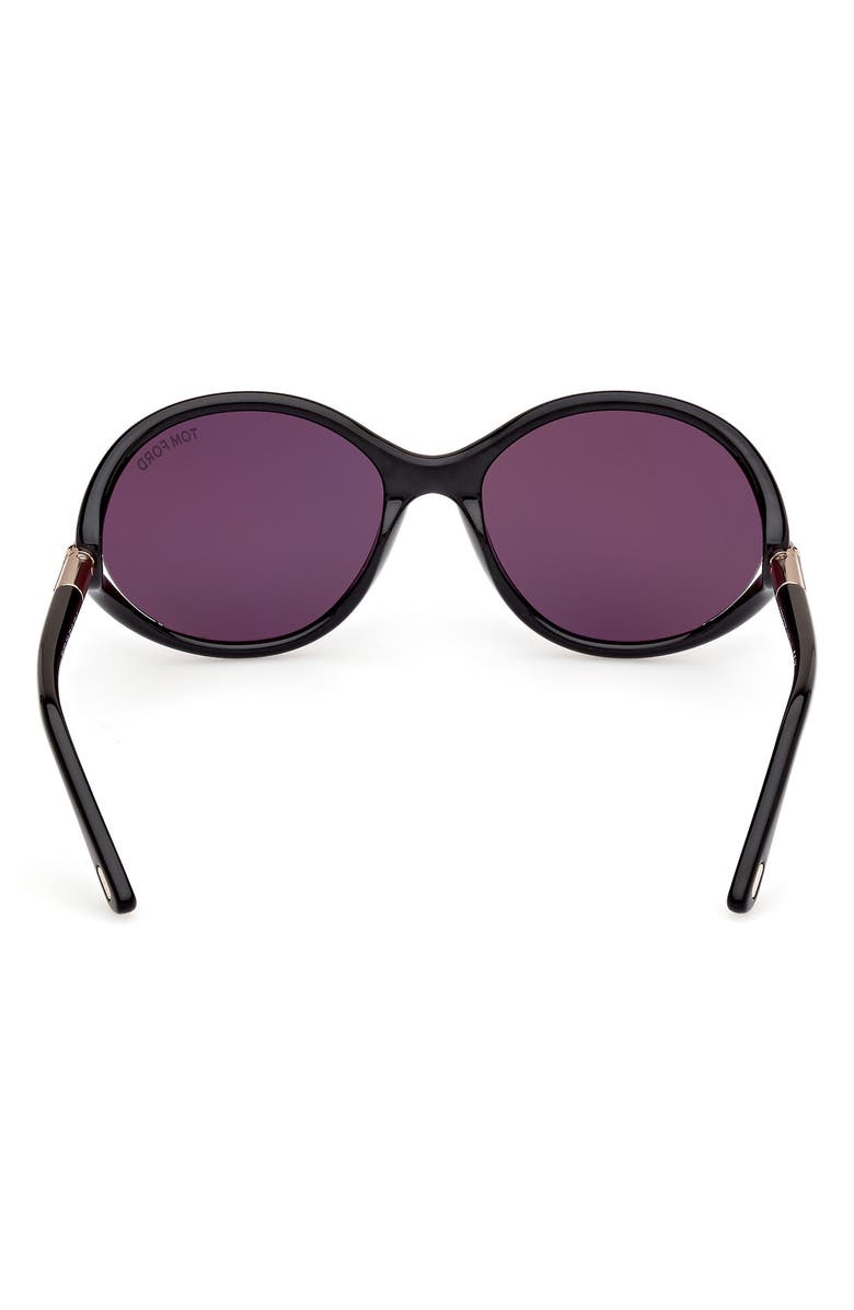 TOM FORD Melody 59mm Round Sunglasses, Alternate, color, Shiny Black / Smoke