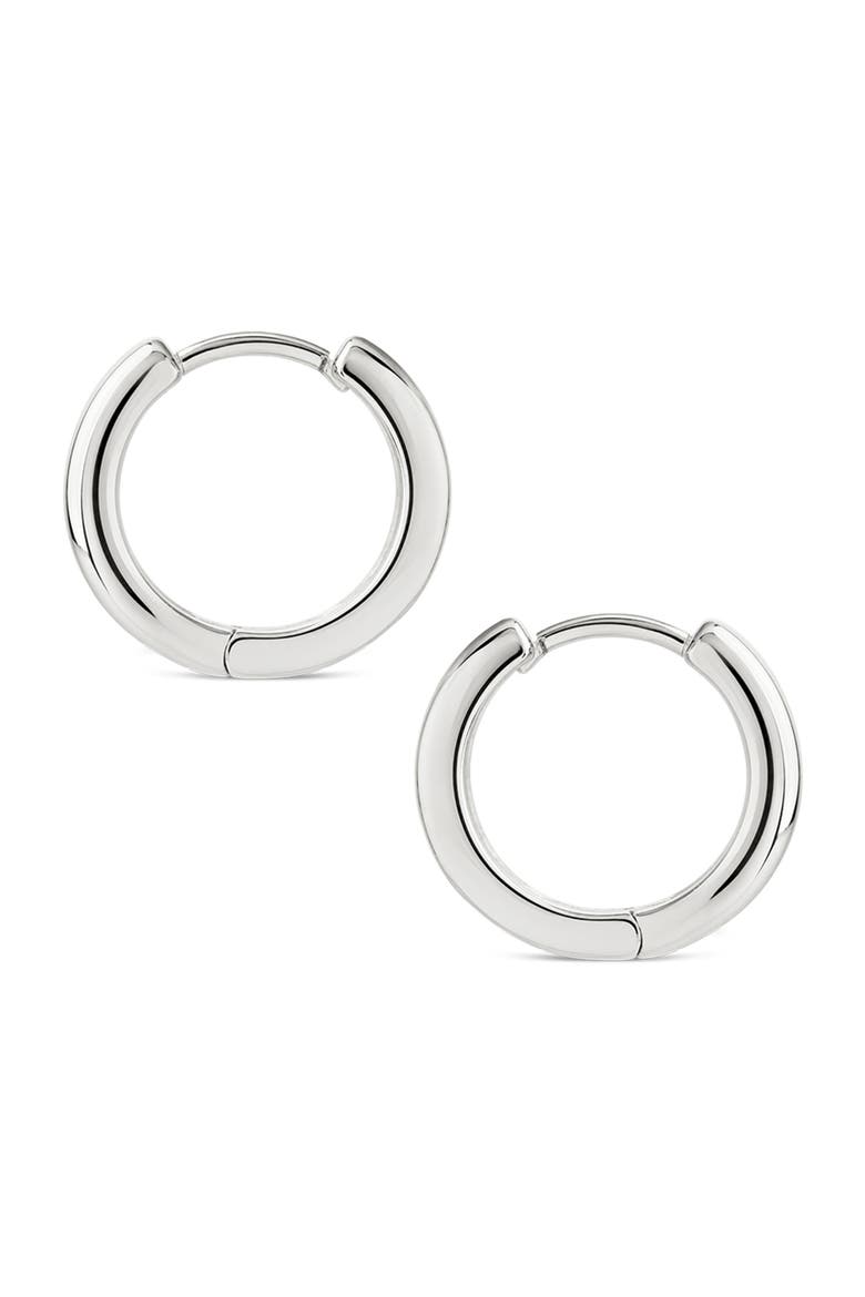 Ribbed Mini Hoop Earrings, Alternate, color, SILVER
