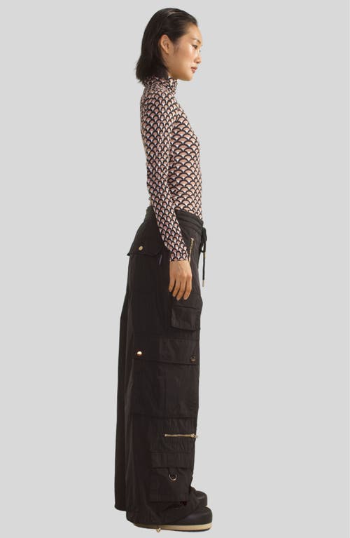 Cynthia Rowley Base Layered Top In Black/camel