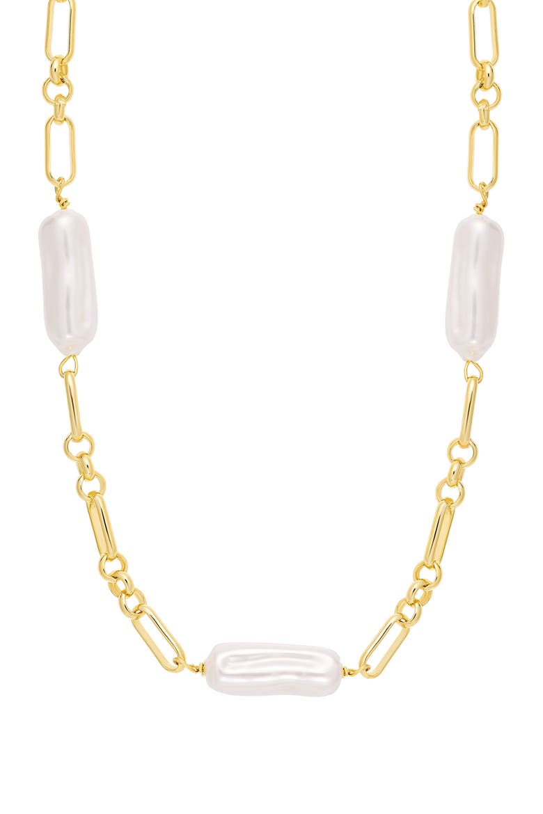 Faux Pearl Paper Clip Chain Necklace video