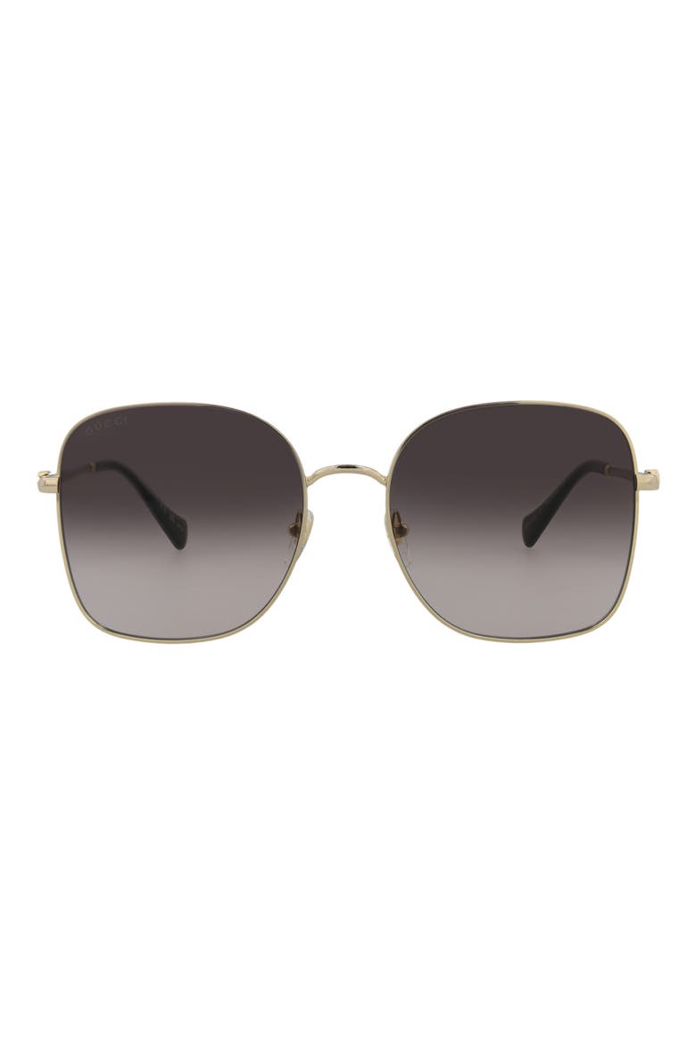 59mm Square Sunglasses, Main, color, GOLD GOLD GREY