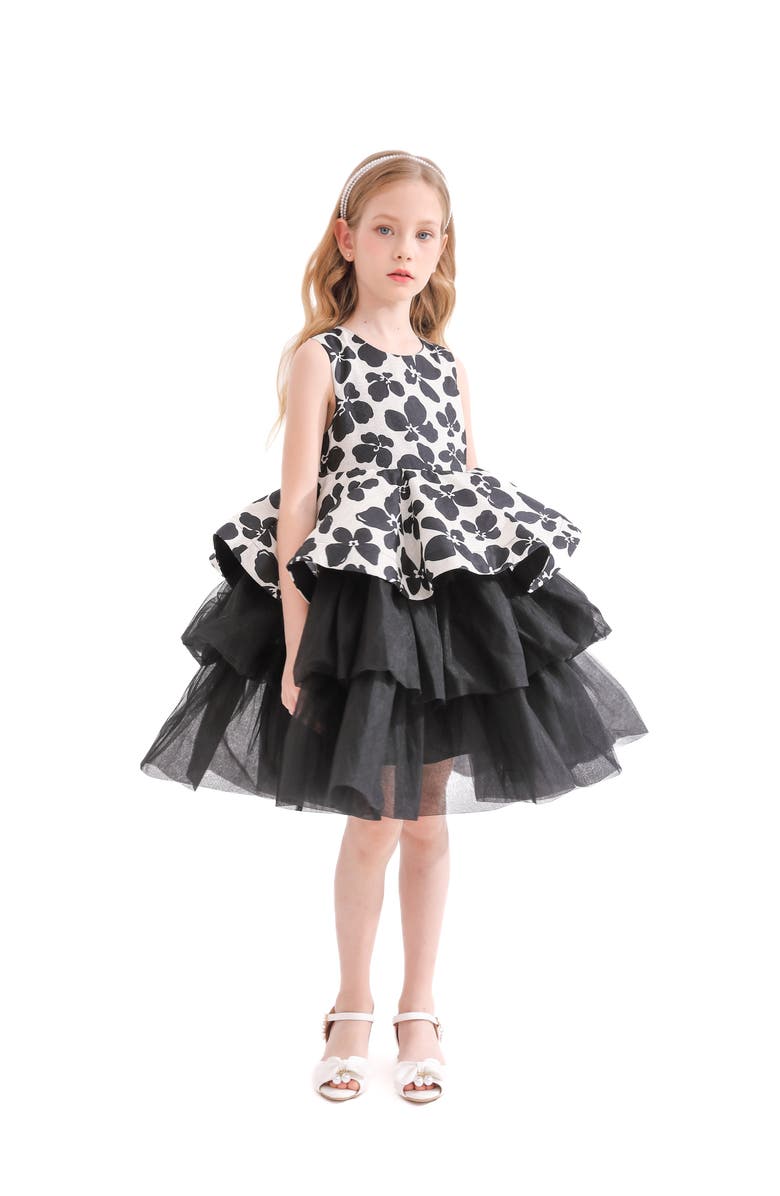 Tulleen Nazareen Dress, Main, color, Black