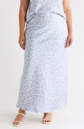 Renee C Polka Dot Satin Maxi Skirt