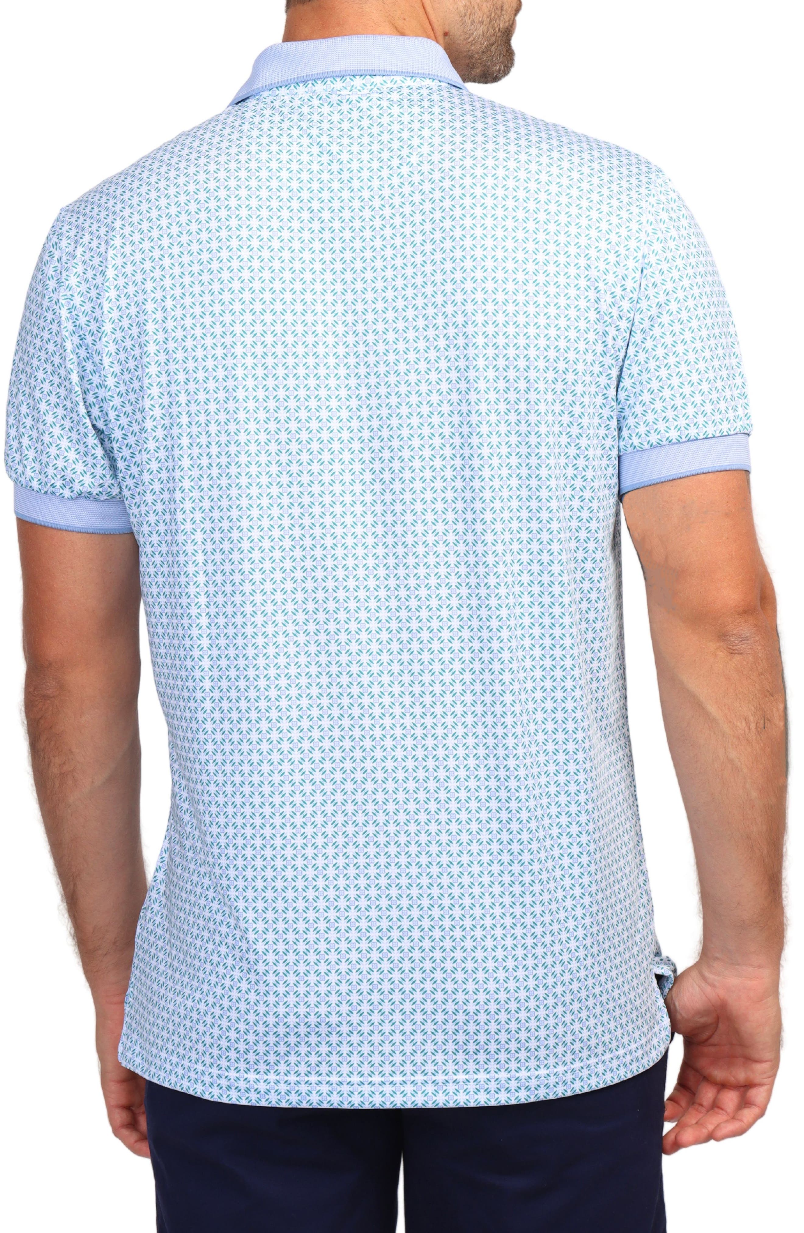 Geo Floral Print Performance Polo - image 2