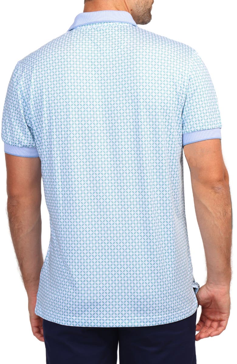 TailorByrd Geo Floral Print Performance Polo, Alternate, color, Blue