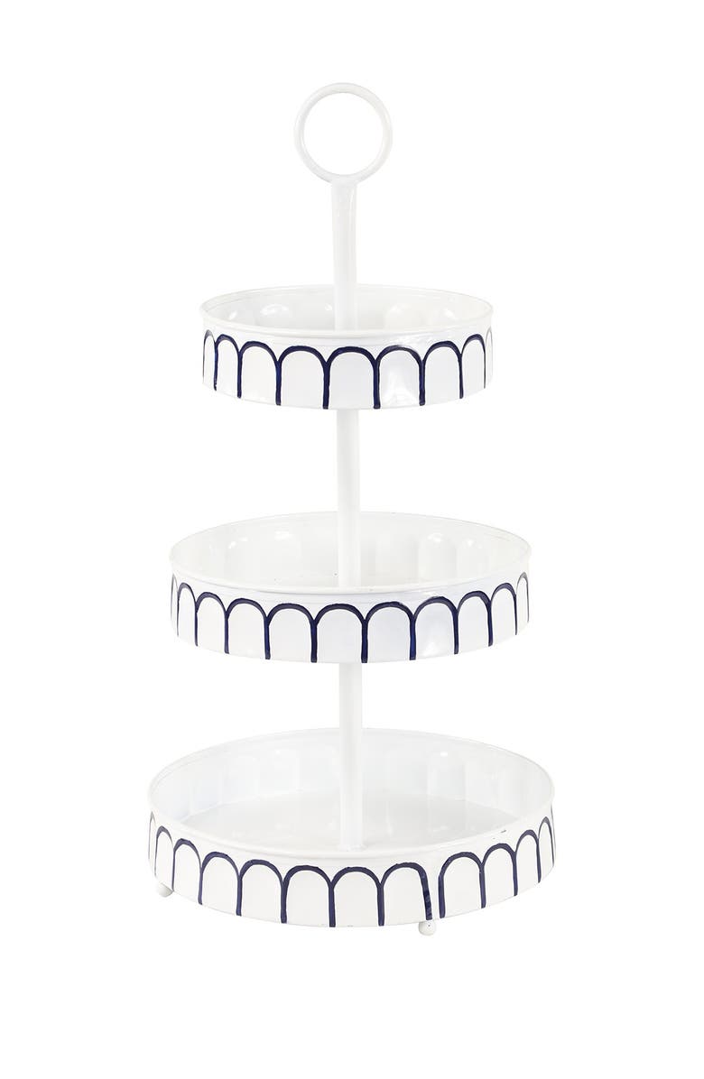 SONOMA SAGE HOME White Metal Farmhouse Tiered Server, Alternate, color, 