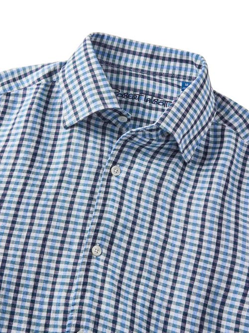 Robert Talbott Morgan Multi Check Linen Shirt In Blue
