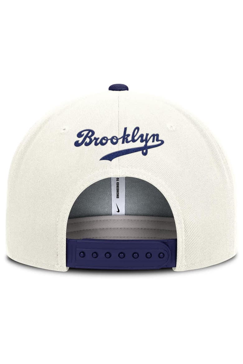 Men's Nike Cream/Royal Brooklyn Dodgers Cooperstown Pro Dri-FIT Snapback Hat, Alternate, color, Cream