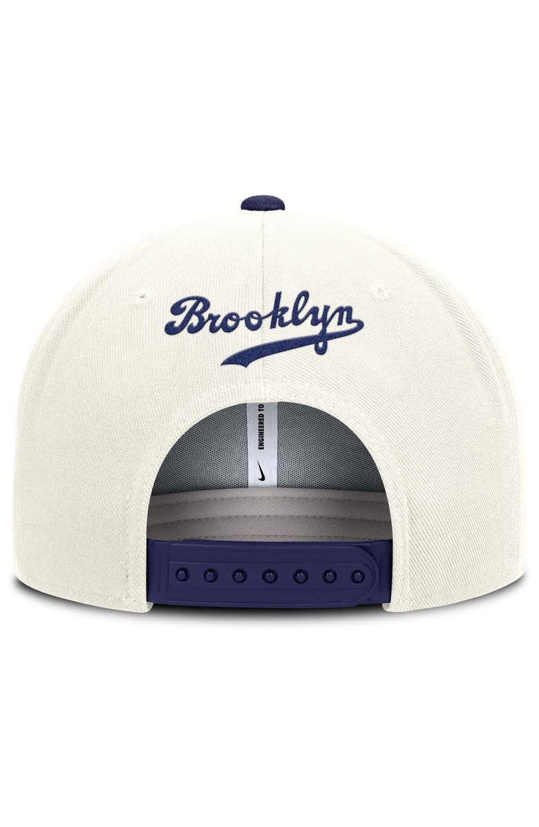 Nike Men's Nike Cream/Royal Brooklyn Dodgers Cooperstown Pro Dri-FIT Snapback Hat, Alternate, color, Cream