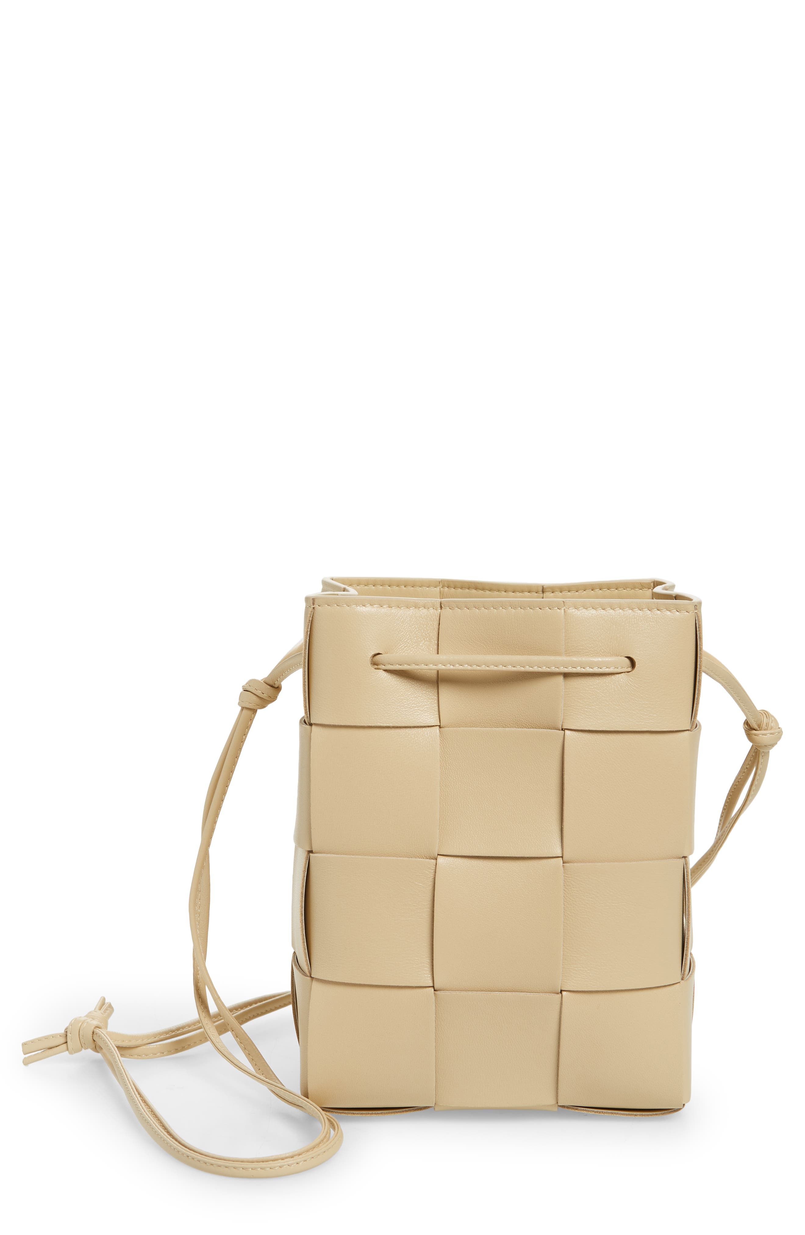 Mini Cassette Drawstring Bucket Bag, Main, color, PORRIDGE GOLD