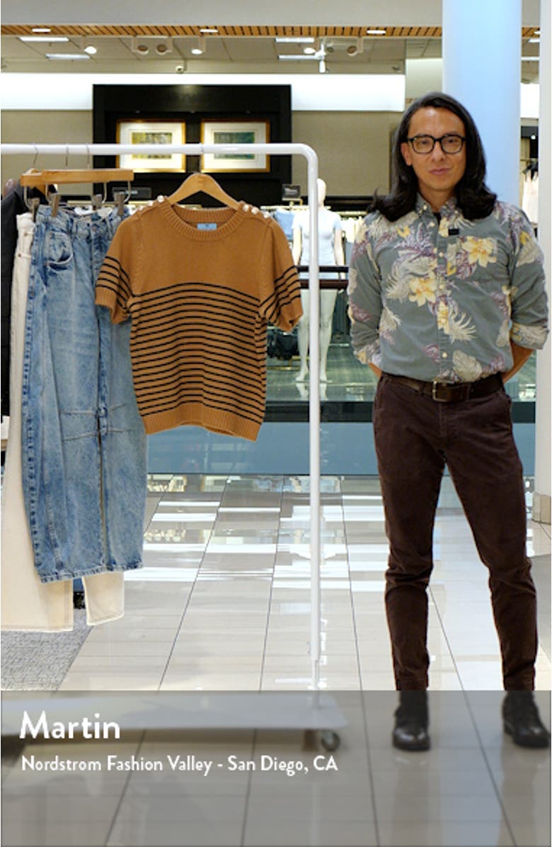 Stripe Shoulder Button Sweater, sales video thumbnail