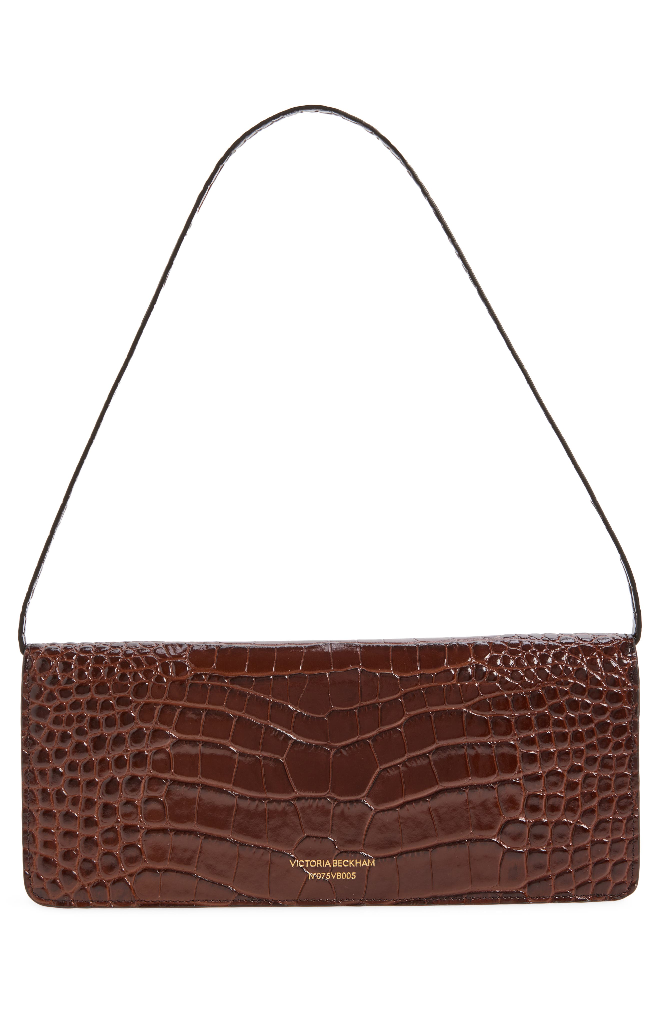 Dorian Leather East/West Clutch, Alternate, color, DARK BROWN