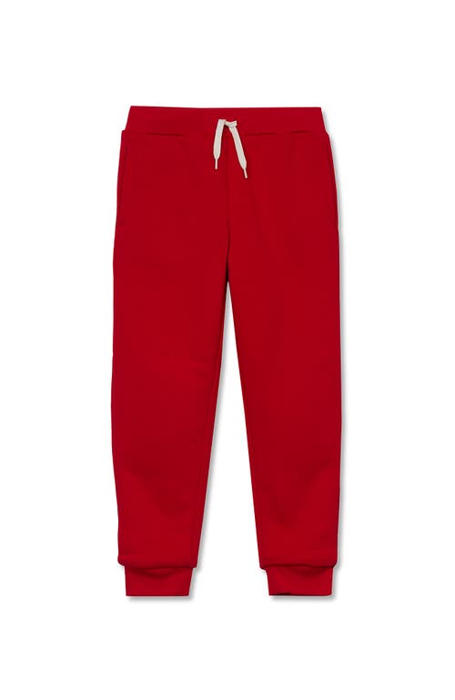 Lands' End Kids Husky High Pile Fleece Lined Jogger Sweatpants In Red