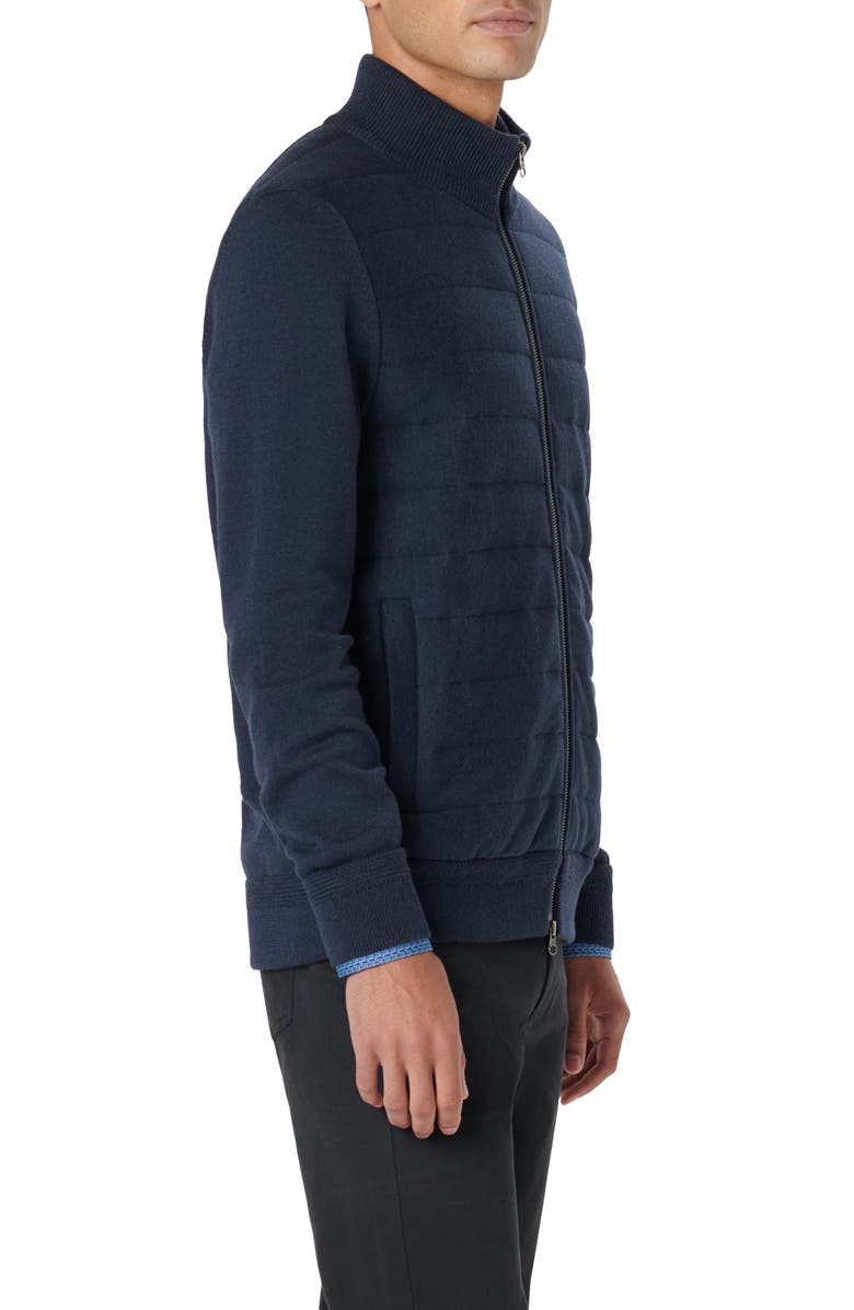 Bugatchi Front Quilt Zip Cardigan, Alternate, color, 