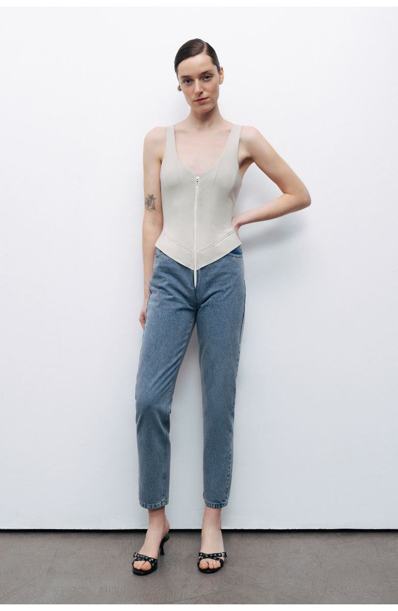 Nocturne Denim Garnished Jumpsuit, Main, color, 