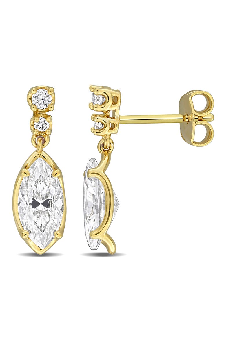 Marquise Created Moissanite Drop Earrings, Main, color, GOLD