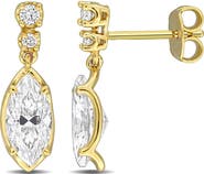 DELMAR Marquise Created Moissanite Drop Earrings