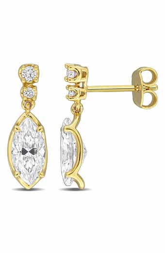 Marquise Created Moissanite Drop Earrings