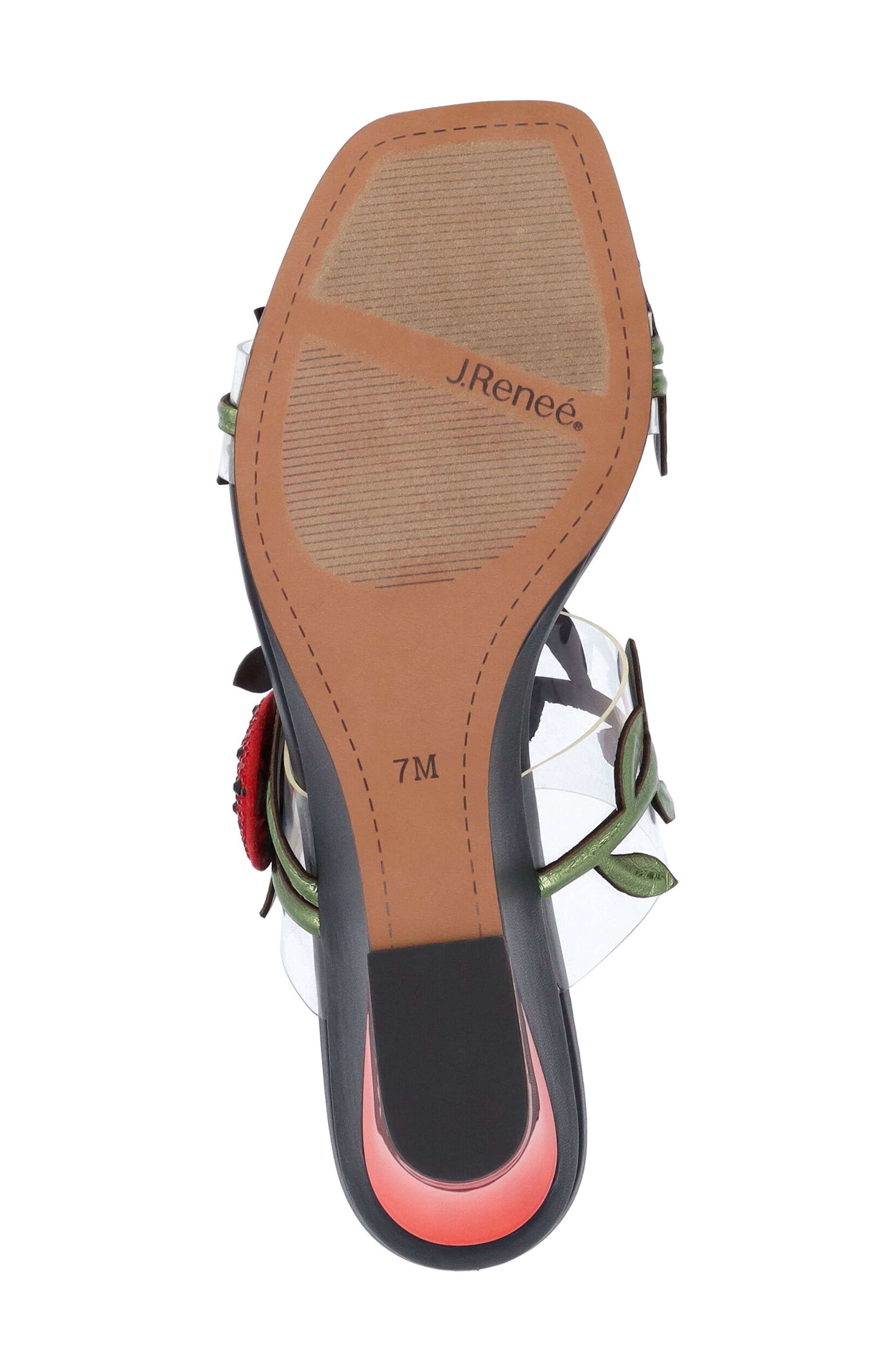 J. Reneé Coccinella Wedge Sandal, Alternate, color, Clear/ Black/ Red
