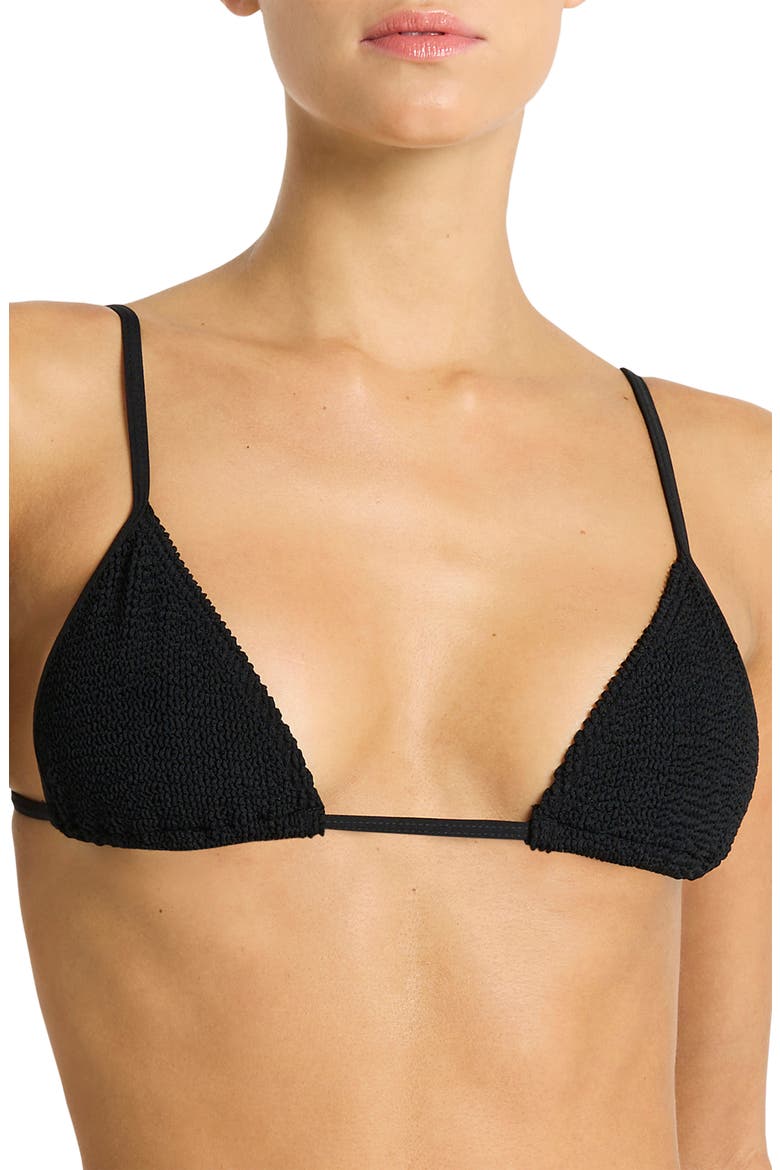 Luana Triangle Bikini Top, Main, color, BLACK RECYCLED