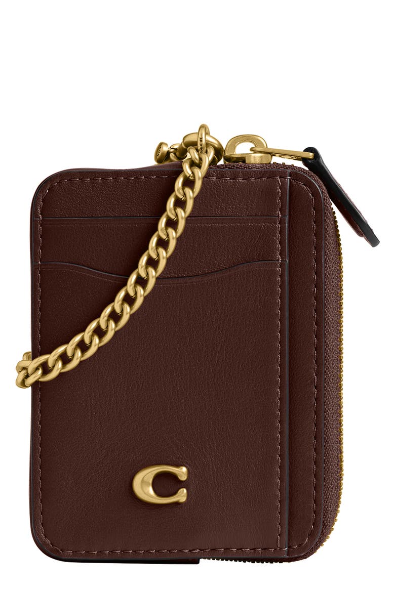 Refined Leather Card Case, Main, color, MAPLE
