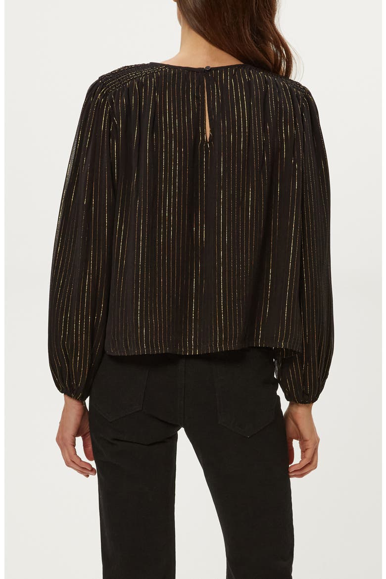 Dolly Metallic Stripe Top, Alternate, color, BLACK COMBO