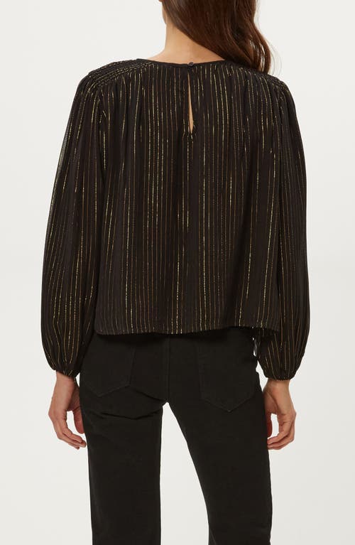 Michael Stars Dolly Metallic Stripe Top In Black Combo