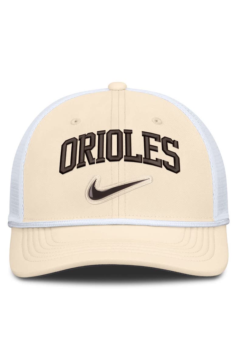 Nike Men's Nike Natural/White Baltimore Orioles Rise Dri-FIT Trucker Adjustable Hat, Alternate, color, Natural