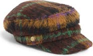 BCBG Plaid Brushed Faux Fur Conductor Cap