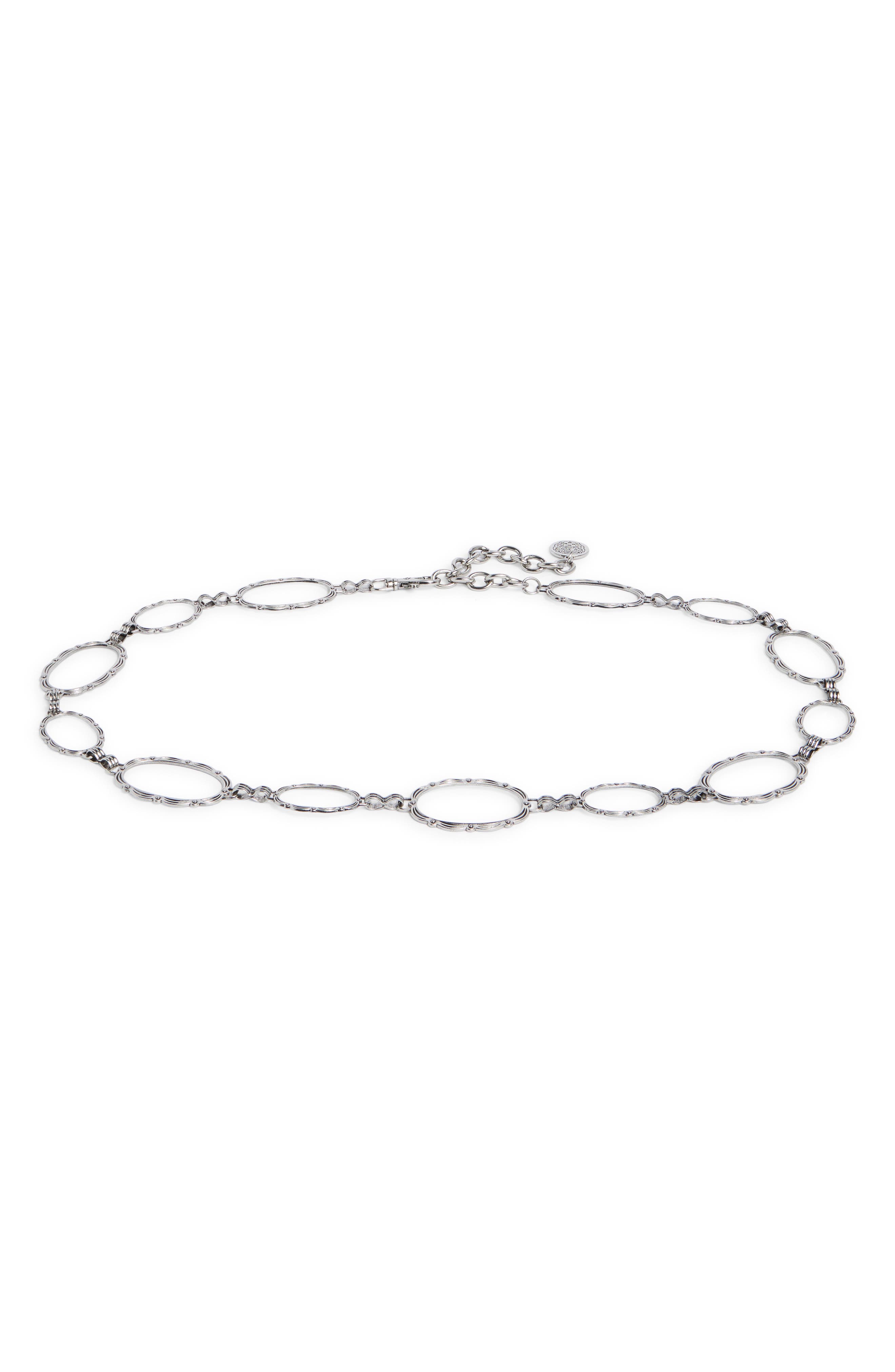 Vince Camuto Scalloped Edge Oval Link Metal Belt