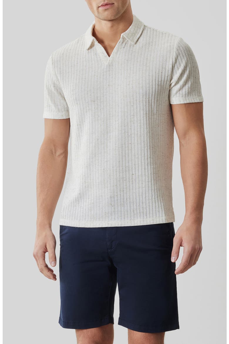 Isadore Rib Johnny Collar Polo, Main, color, SWAN