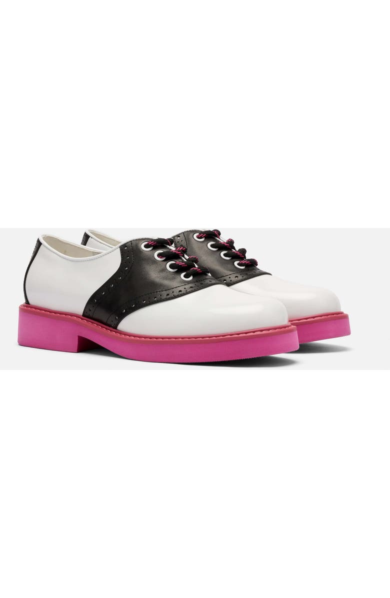 MARC NOLAN Demi Calf Leather Lug Oxfords, Alternate, color, White/Black