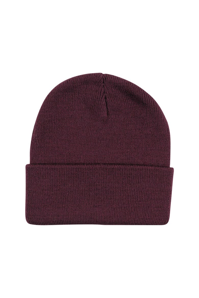 Knitted Fold-Over Beanies, Alternate, color, Green Burgundy