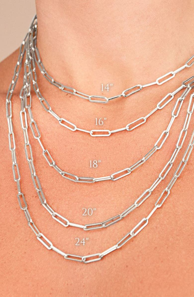 Sterling Forever Paper Clip Chain Necklace, Alternate, color, Silver