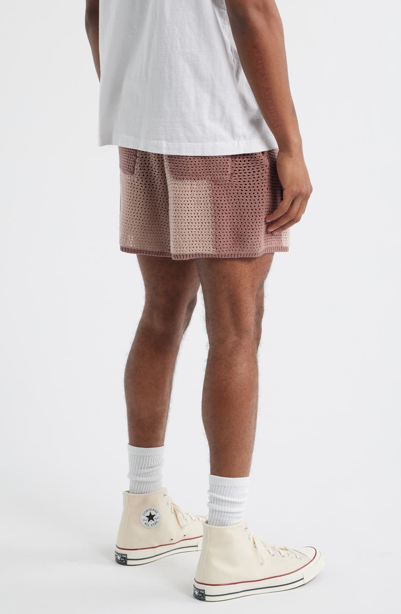 DIET STARTS MONDAY Checker Patchwork Mesh Knit Shorts, Alternate, color, 