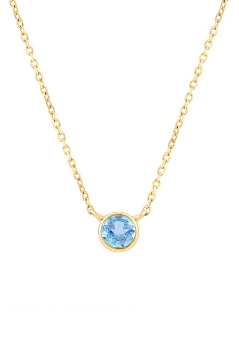 18k Gold Plated Sterling Silver Blue Stone Pendant Necklace, Alternate, color, BLUE