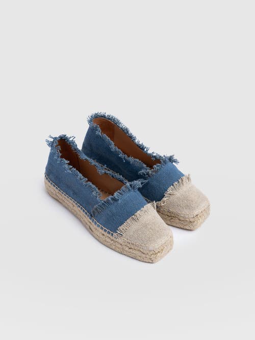Saint + Sofia Ivy Frayed Espadrille Pumps In Blue