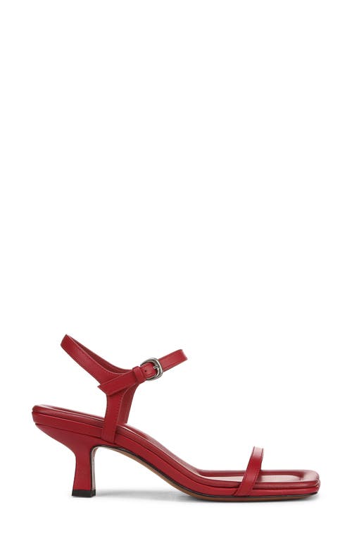 Vince Coco Leather Kitten-heel Sandals In Pomegranate