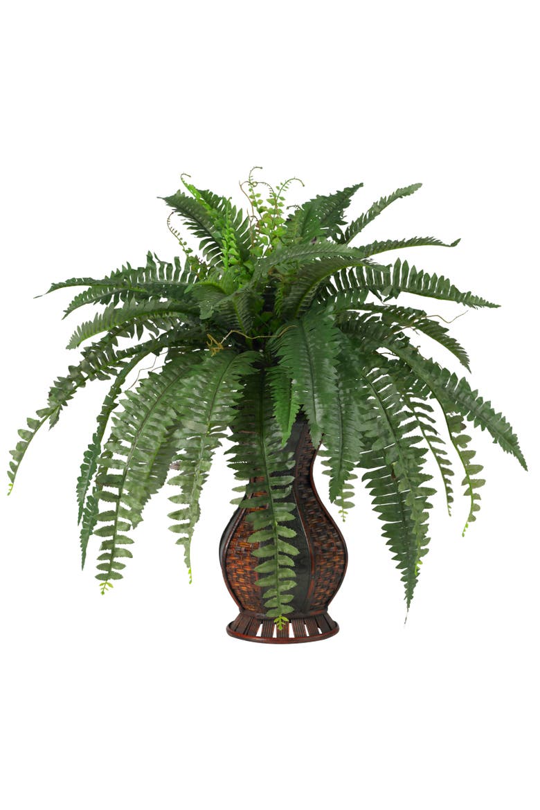 Boston Fern with Urn Artificial Plant, Main, color, Green