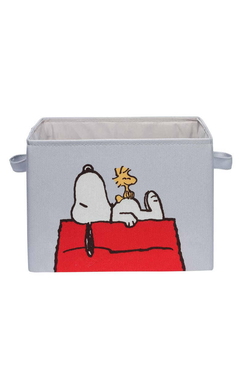 Lambs & Ivy Snoopy Foldable/Collapsible Storage Bin/Basket Organizer w/ Handles, Main, color, Gray