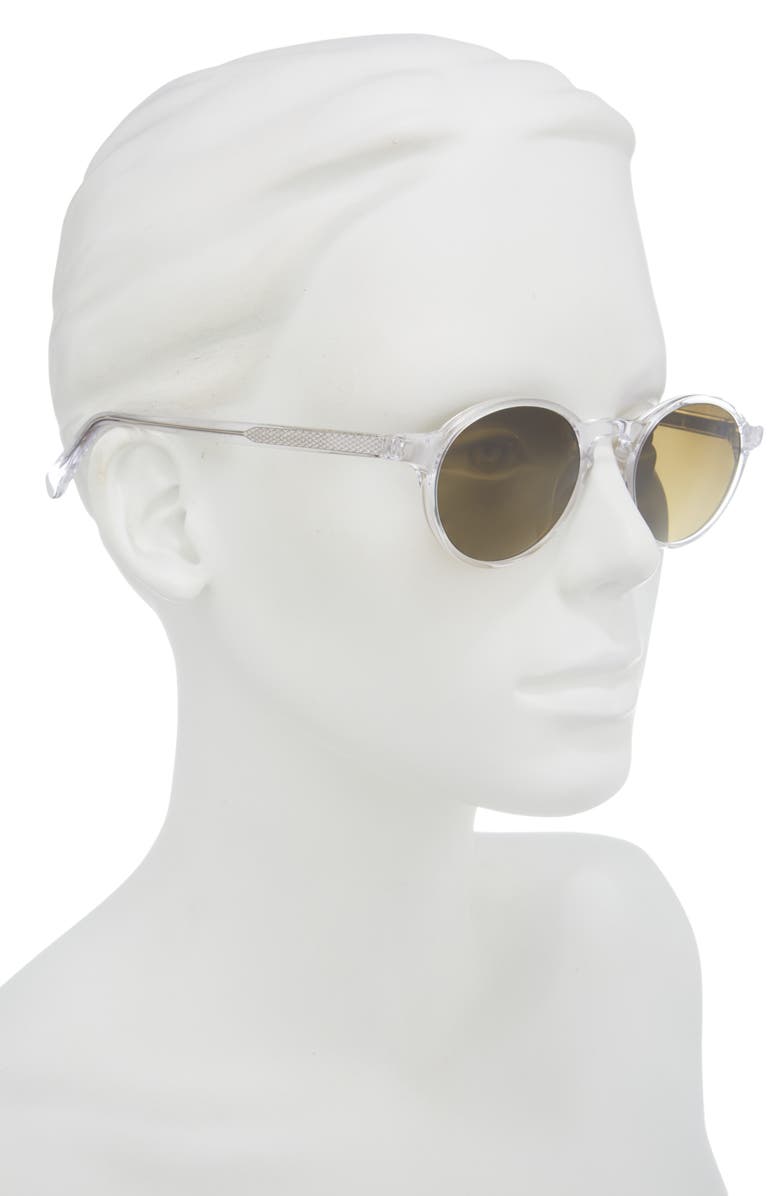 eyebobs Board Stiff 49mm Round Polarized Sunglasses, Alternate, color, Crystal Clear / Brown