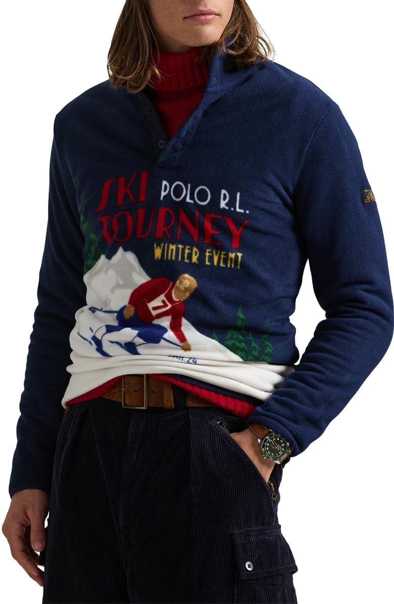 Polo Ralph Lauren Skier Brushed Fleece Pullover, Main, color, 