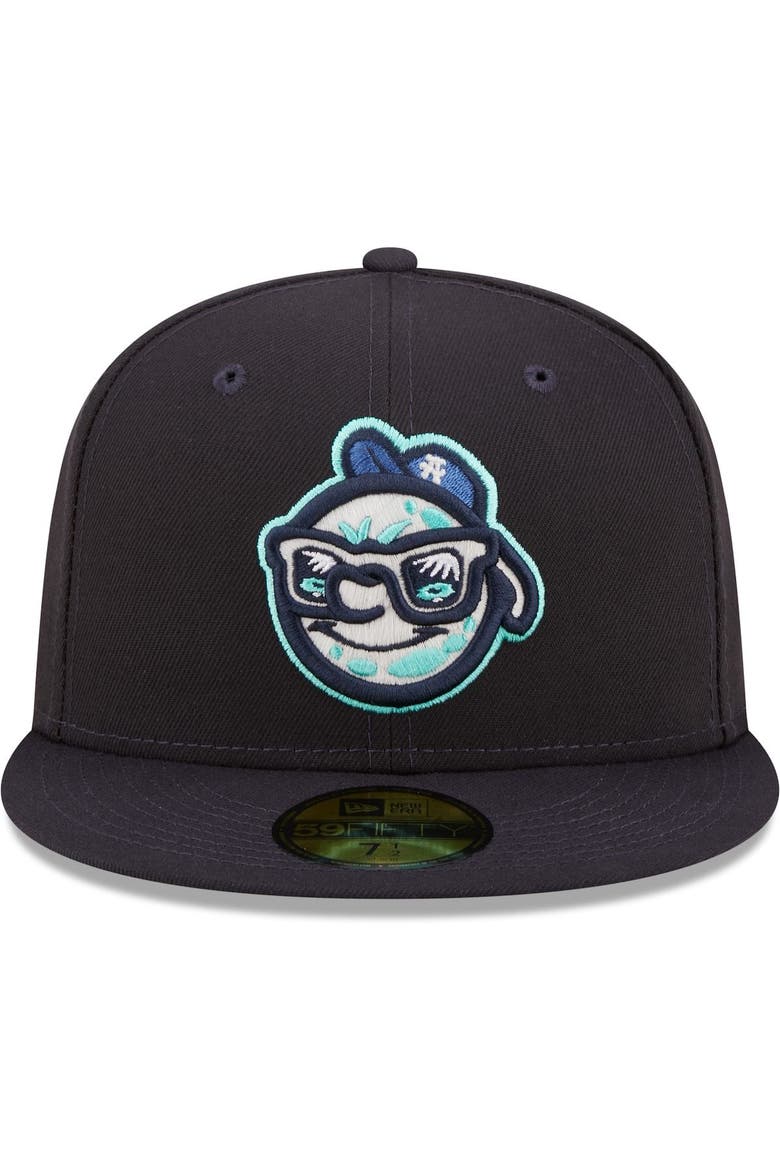 Men's New Era Navy Asheville Tourists Authentic Collection 59FIFTY Fitted Hat, Alternate, color, Navy