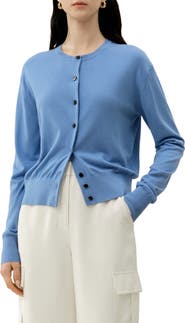 Lilysilk Round-Neck Silk Cashmere Cardigan